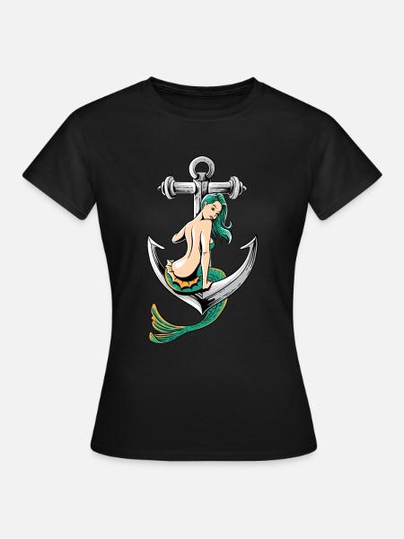 Sirem anchor school sailor girl pirate t shirt - Women's T-Shirt - black