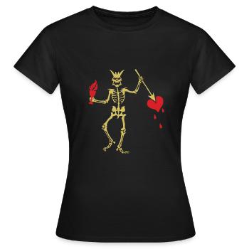 Blackbeard-Piratenflaggen-Hemd Piratenflagge - Frauen T-Shirt - Schwarz - Vorne - AI Model Female 172 dark (172cm)