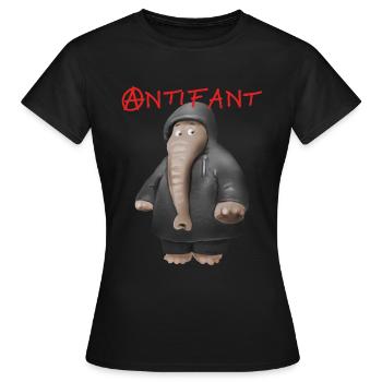 Antifant - Frauen T-Shirt - Schwarz - Vorne - AI Model Female 172 dark (172cm)