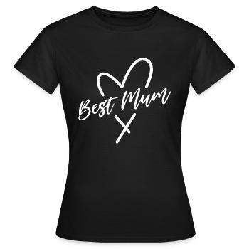 Best Mum Heart - Women's T-Shirt - black - Front - AI Model Female 172 dark (172cm)