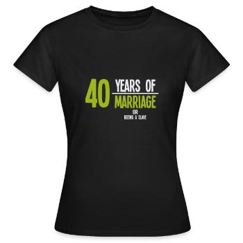 Mariage rubis marié 40 ans - T-shirt Femme - noir - Devant - AI Model Female 172 dark (172cm)