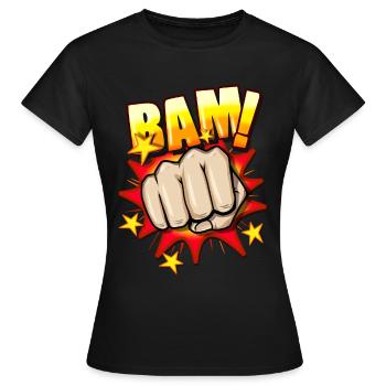 Cartoon fist - T-shirt Femme - noir - Devant - AI Model Female 172 dark (172cm)