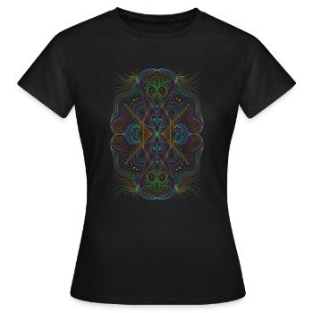 Geometrie Mandala - Frauen T-Shirt - Schwarz - Vorne - AI Model Female 172 dark (172cm)
