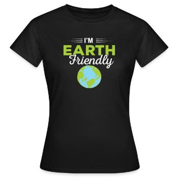 Je suis un environnement respectueux de la Terre Énergie renouvelable - T-shirt Femme - noir - Devant - AI Model Female 172 dark (172cm)