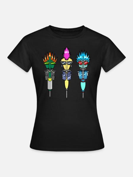 Joueur de fléchettes Fléchettes Flèches Punk Cheveux Fléchettes Fléchettes - T-shirt Femme - noir