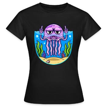 Méduse méduse du majeur Méduse - T-shirt Femme - noir - Devant - AI Model Female 172 dark (172cm)