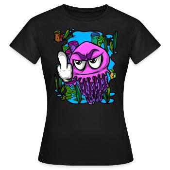 Méduse méduse du majeur Méduse - T-shirt Femme - noir - Devant - AI Model Female 172 dark (172cm)