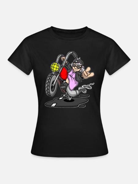 Motorrad Motorrad Oma Motorradfahrer - Frauen T-Shirt - Schwarz