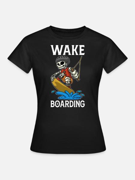 Wakeboarder Skeleton sur le wakeboard - T-shirt Femme - noir