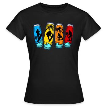 Wakeboarding Wakeboards Wakeboarder Wakeboard - Women's T-Shirt - black - Front - AI Model Female 172 dark (172cm)