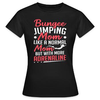 Saut à l’élastique Maman Adrénaline Saut à l’élastique - T-shirt Femme - noir - Devant - AI Model Female 172 dark (172cm)