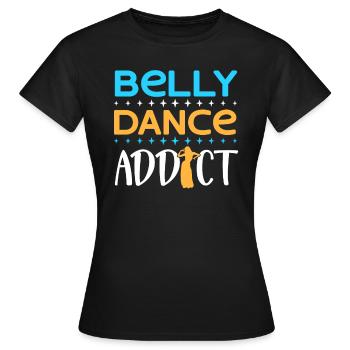 Danse du ventre Addict Danseuse du ventre Danse du ventre - T-shirt Femme - noir - Devant - AI Model Female 172 dark (172cm)