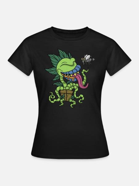 Venus Fliege Botanisches Monster Pflanze Fleischfresser - Frauen T-Shirt - Schwarz