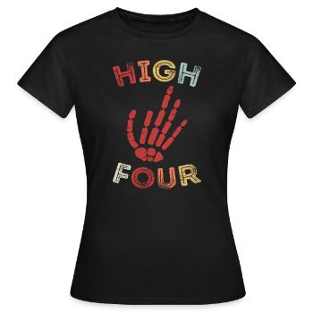 Finger Amputation High Four Finger Amputee - T-shirt Femme - noir - Devant - AI Model Female 172 dark (172cm)