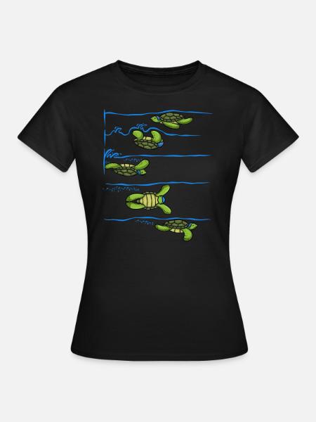 Swimmer Turn Turtle Swim - Women's T-Shirt - black
