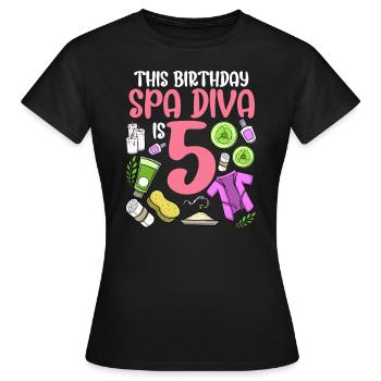 Spa-Geburtstag für Mädchen 5. Spa-Geburtstagsfeier - Frauen T-Shirt - Schwarz - Vorne - AI Model Female 172 dark (172cm)
