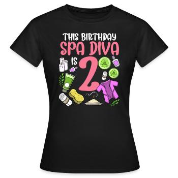 Spa Geburtstag für Mädchen 2. Spa Geburtstagsfeier - Frauen T-Shirt - Schwarz - Vorne - AI Model Female 172 dark (172cm)