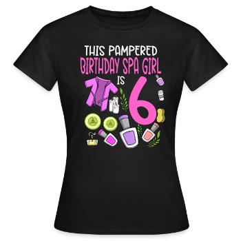 Spa-Geburtstag für Mädchen 6. Spa-Geburtstagsfeier - Frauen T-Shirt - Schwarz - Vorne - AI Model Female 172 dark (172cm)