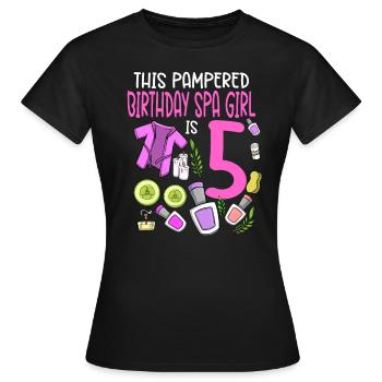 Spa Birthday For Girls 5th Spa Birthday Party - Women's T-Shirt - black - Front - AI Model Female 172 dark (172cm)