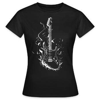 E-Gitarre - Frauen T-Shirt - Schwarz - Vorne - AI Model Female 172 dark (172cm)
