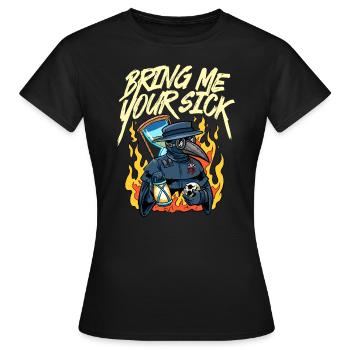 Plague Doctor Outfit Plague Doctor Mask Medicines - Women's T-Shirt - black - Front - AI Model Female 172 dark (172cm)