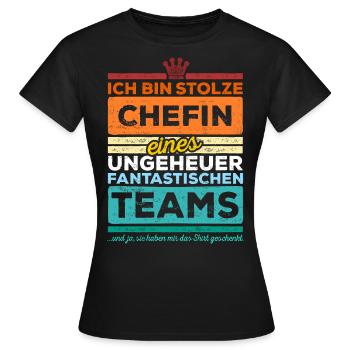 Stolze Chefin Team Geschenk - Frauen T-Shirt - Schwarz - Vorne - AI Model Female 172 dark (172cm)