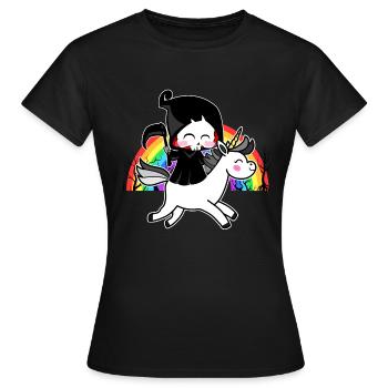 La mort est magique - Unicorn Grim Reaper Rainbow - T-shirt Femme - noir - Devant - AI Model Female 172 dark (172cm)