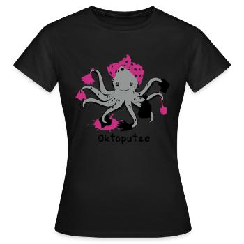 Oktoputze - T-shirt Femme - noir - Devant - AI Model Female 172 dark (172cm)