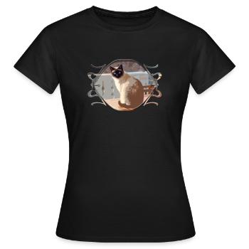 Chat, chat, chat - T-shirt Femme - noir - Devant - AI Model Female 172 dark (172cm)