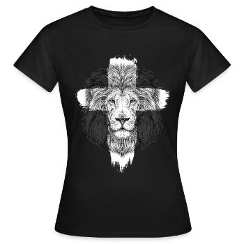 Christ Löwe Judas Jesus Glaube - Frauen T-Shirt - Schwarz - Vorne - AI Model Female 172 dark (172cm)