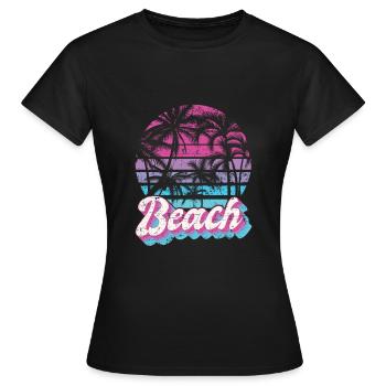 Beach - Frauen T-Shirt - Schwarz - Vorne - AI Model Female 172 dark (172cm)