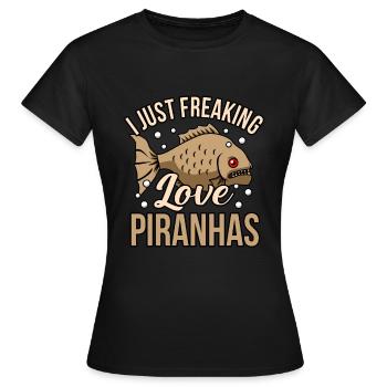 Piranha - Frauen T-Shirt - Schwarz - Vorne - AI Model Female 172 dark (172cm)
