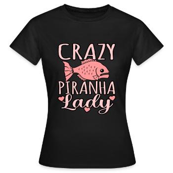 Piranha - Frauen T-Shirt - Schwarz - Vorne - AI Model Female 172 dark (172cm)
