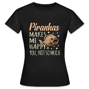Piranha - Frauen T-Shirt - Schwarz - Vorne - AI Model Female 172 dark (172cm)