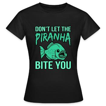 Piranha - Frauen T-Shirt - Schwarz - Vorne - AI Model Female 172 dark (172cm)