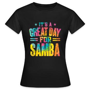 Samba - Frauen T-Shirt - Schwarz - Vorne - AI Model Female 172 dark (172cm)