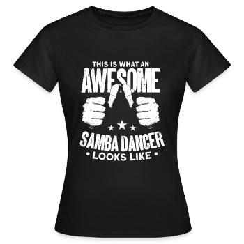 Samba - Frauen T-Shirt - Schwarz - Vorne - AI Model Female 172 dark (172cm)