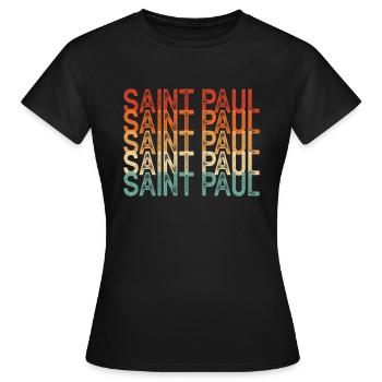 Saint Paul Minnesota - T-shirt Femme - noir - Devant - AI Model Female 172 dark (172cm)