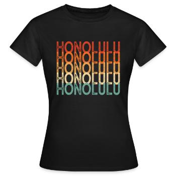 Honolulu Hawaii - Frauen T-Shirt - Schwarz - Vorne - AI Model Female 172 dark (172cm)