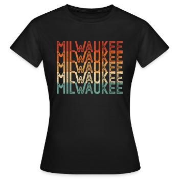 Milwaukee, Wisconsin - T-shirt Femme - noir - Devant - AI Model Female 172 dark (172cm)