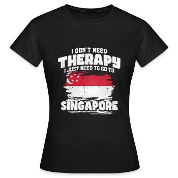 Singapur - Frauen T-Shirt - Schwarz - Vorne - AI Model Female 172 dark (172cm)