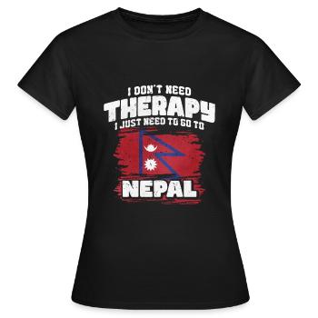 Népal - T-shirt Femme - noir - Devant - AI Model Female 172 dark (172cm)
