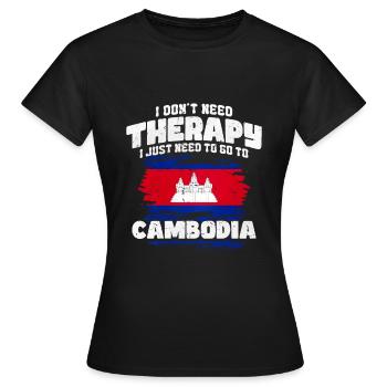 Cambodge - T-shirt Femme - noir - Devant - AI Model Female 172 dark (172cm)
