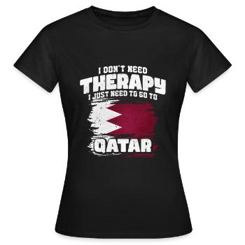Katar - Frauen T-Shirt - Schwarz - Vorne - AI Model Female 172 dark (172cm)