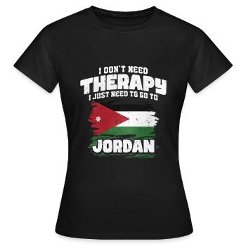 Jordanien - Frauen T-Shirt - Schwarz - Vorne - AI Model Female 172 dark (172cm)