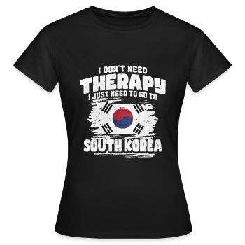 Corée du Sud - T-shirt Femme - noir - Devant - AI Model Female 172 dark (172cm)