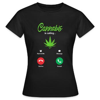 Cannabis Smoking - Women's T-Shirt - black - Front - AI Model Female 172 dark (172cm)