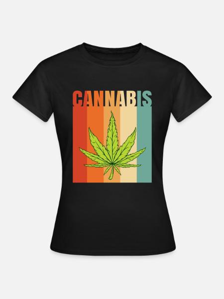 Cannabisblatt - Frauen T-Shirt - Schwarz