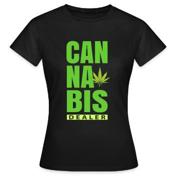 Cannabis händler - Frauen T-Shirt - Schwarz - Vorne - AI Model Female 172 dark (172cm)