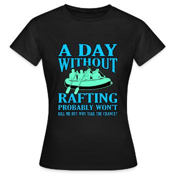 Rafting - Frauen T-Shirt - Schwarz - Vorne - AI Model Female 172 dark (172cm)